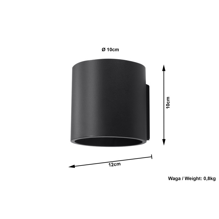 Plafon Sollux Ligthing Orbis 1, 10cm, okrúhly, GU10 1x40W, čierna
