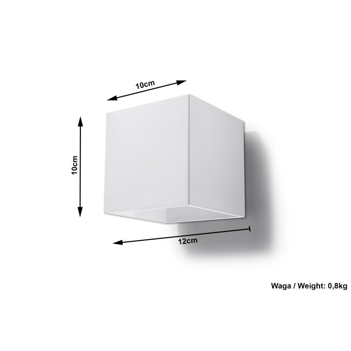 Nástenné svietidlo Sollux Ligthing Quad 1, 10cm, štvorcová, G9 1x40W, šedý