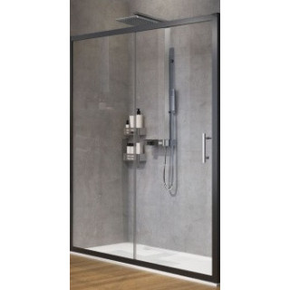 Dverí do niky Novellini Zephyros 2P dvojdielny 96x195 cm sklo transparent, profil čierna