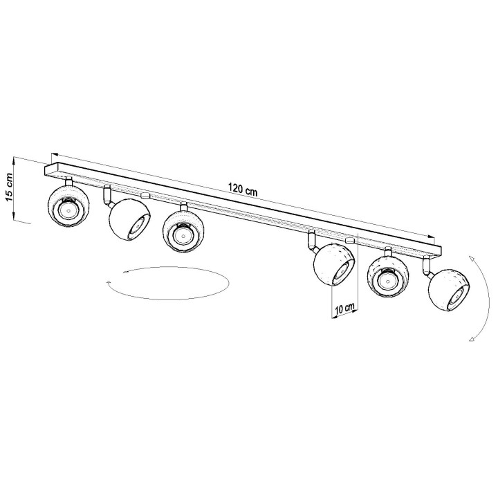 Plafon Sollux Ligthing Oculare 4L, 10x80cm, 4xGU10 LED 6W, biely