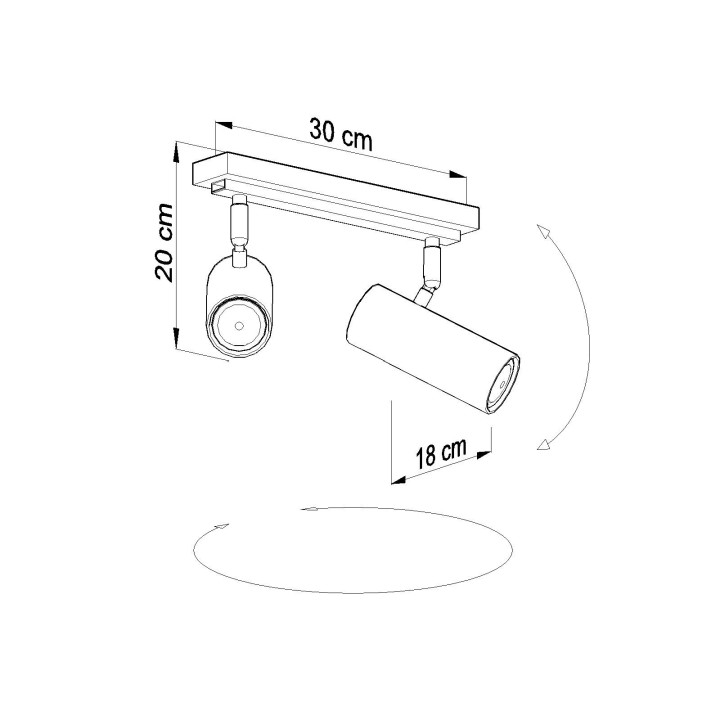 Plafon Sollux Ligthing Direzione, 18cm, okrúhly, 1xGU10 LED 6W, biely