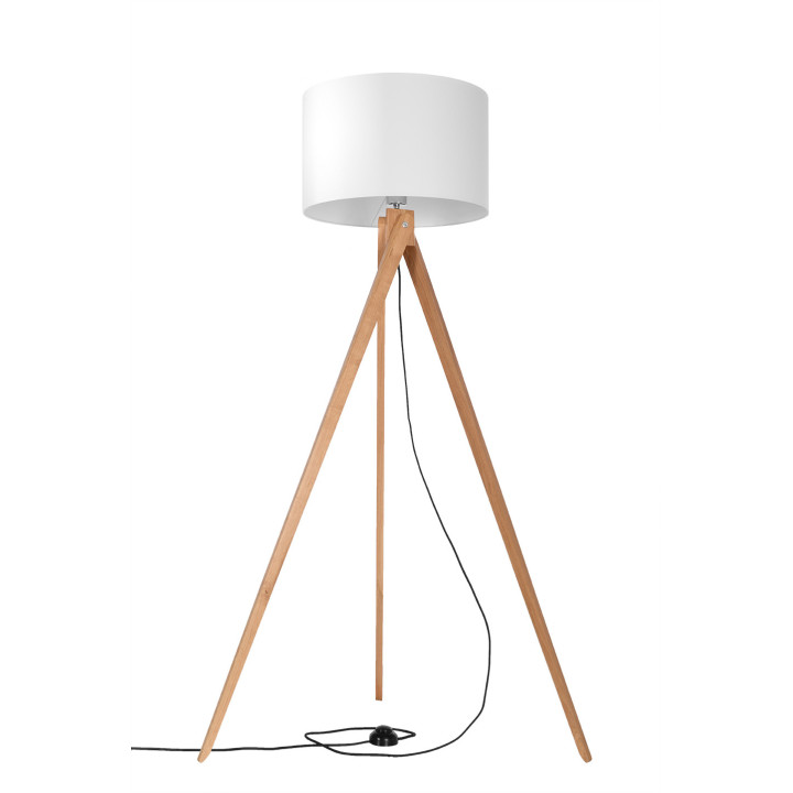 Lampa na postavení Sollux Ligthing Legno 1, 35x80cm, 1xE27 60W, naturalne drevo, biely