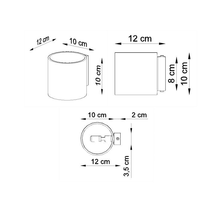 Nástenné svietidlo Sollux Ligthing Quad, 12cm, beton, štvorcová, 1xG9 LED 4,5W, šedý