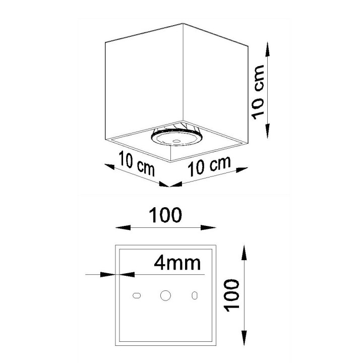 Nástenné svietidlo Sollux Ligthing Quad, 12cm, beton, štvorcová, 1xG9 LED 4,5W, šedý