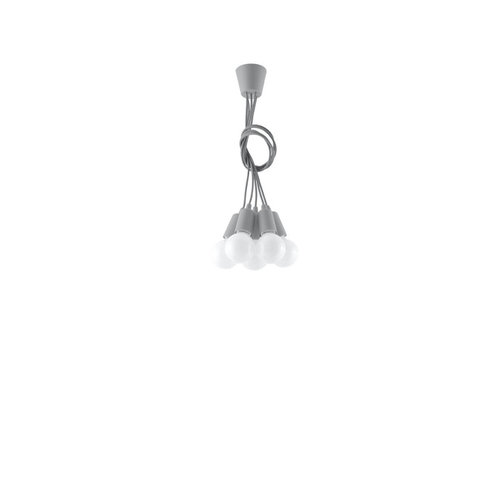 Lampa Závěsná Sollux Ligthing Diego 5, 24cm, 5xE27 60W, čierna