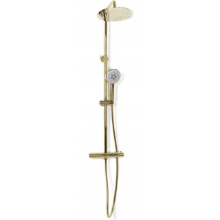 Sprchový set Rea Vincent Light Gold, na stěnu, 2 výstupy vody, Batéria termostatická, zlatý
