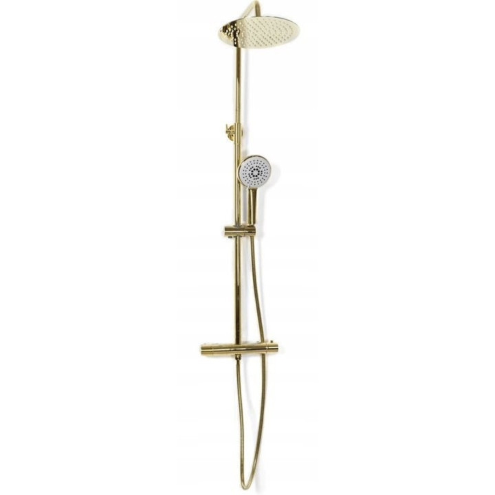 Sprchový set Rea Vincent Light Gold, na stěnu, 2 výstupy vody, Batéria termostatická, zlatý