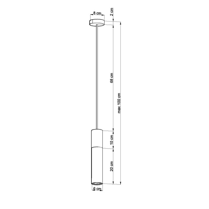 Lampa Závěsná Sollux Ligthing Pablo, 8cm, GU10 1x40W, biely/naturalne drevo