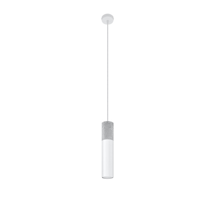 Lampa Závěsná Sollux Ligthing Pablo, 8cm, GU10 1x40W, biely/naturalne drevo