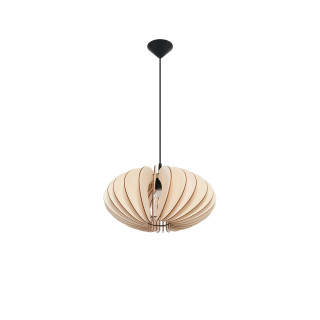 Lampa Závěsná Sollux Ligthing Oriana, 30cm, E27 1x60W, čierna/naturalne drevo