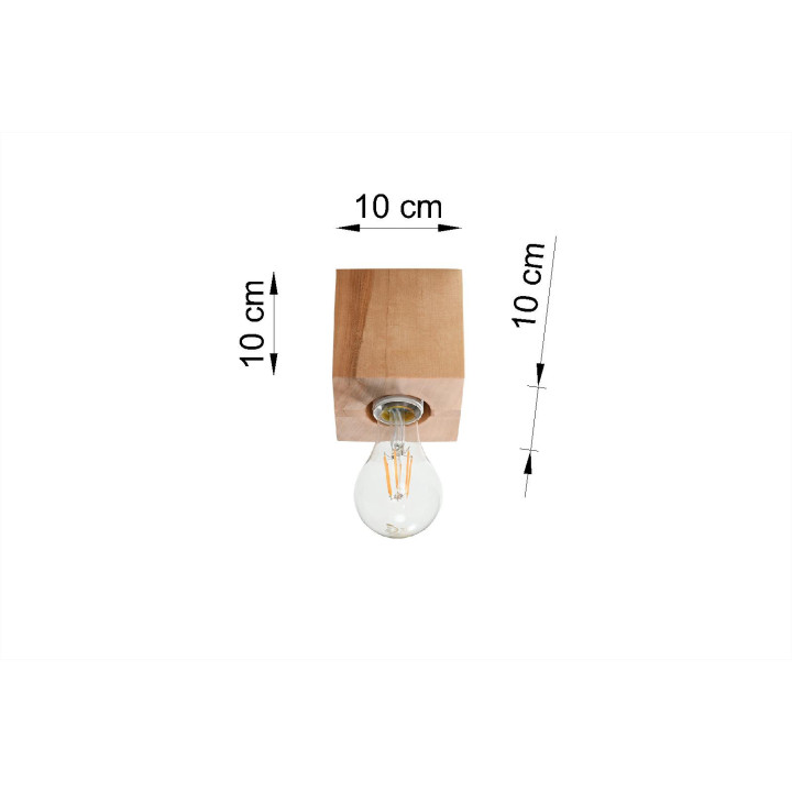 Plafon Sollux Ligthing Salgado, 10cm, okrúhly, E27 1x60W, naturalne drevo