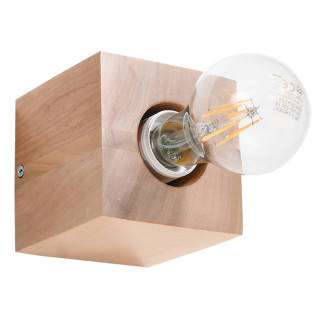 Plafon Sollux Ligthing Abel, 10cm, štvorcová, E27 1x60W, naturalne drevo