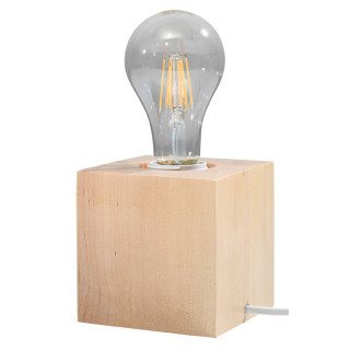 Lampa biurkowa Sollux Ligthing Salgado, 10cm, okrúhla, E27 1x60W, naturalne drevo