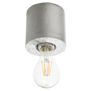 Plafon Sollux Ligthing Salgado, 10cm, okrúhly, beton, E27 1x60W, šedý