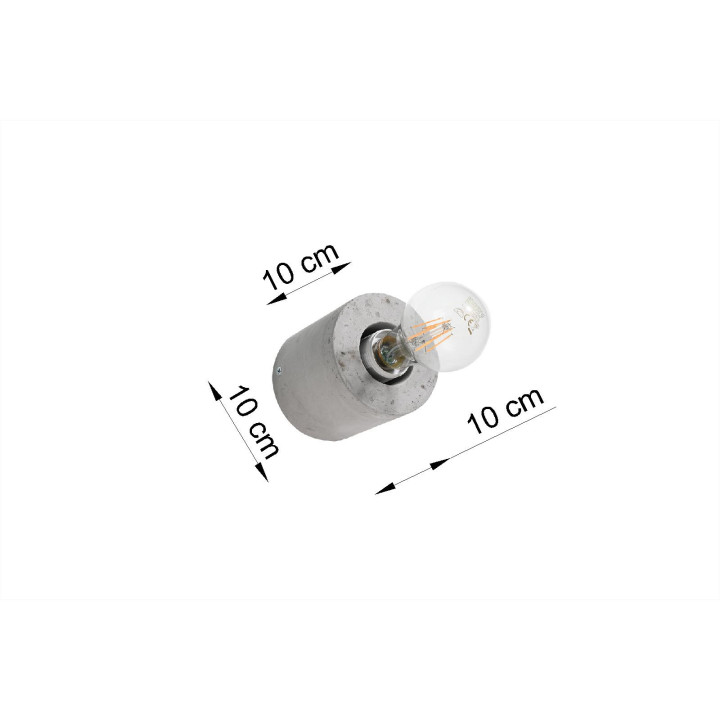 Plafon Sollux Ligthing Salgado, 10cm, okrúhly, beton, E27 1x60W, šedý