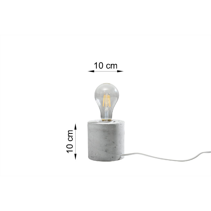 Nástenné svietidlo Sollux Ligthing Salgado, 10cm, okrúhly, beton, E27 1x60W, šedý
