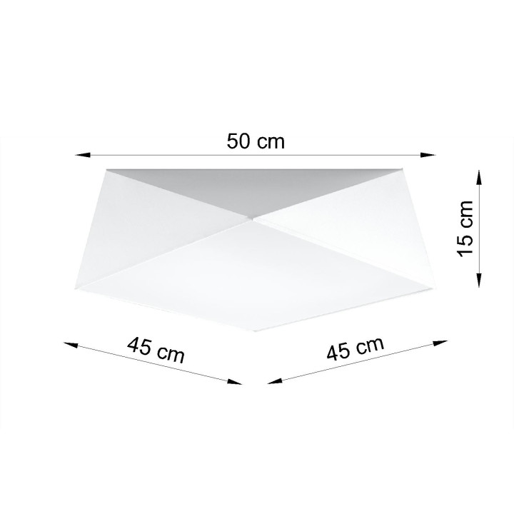 Plafon Sollux Ligthing Hexa 35, 40cm, E27 1x60W, biely