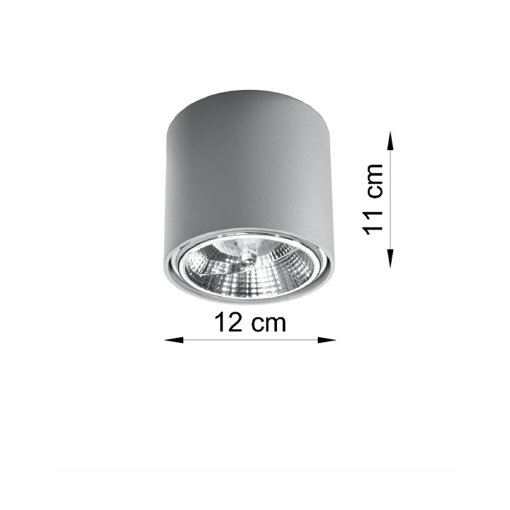 Plafon Sollux Ligthing Tiube, 12cm, okrúhly, GU10 1x40W, biely