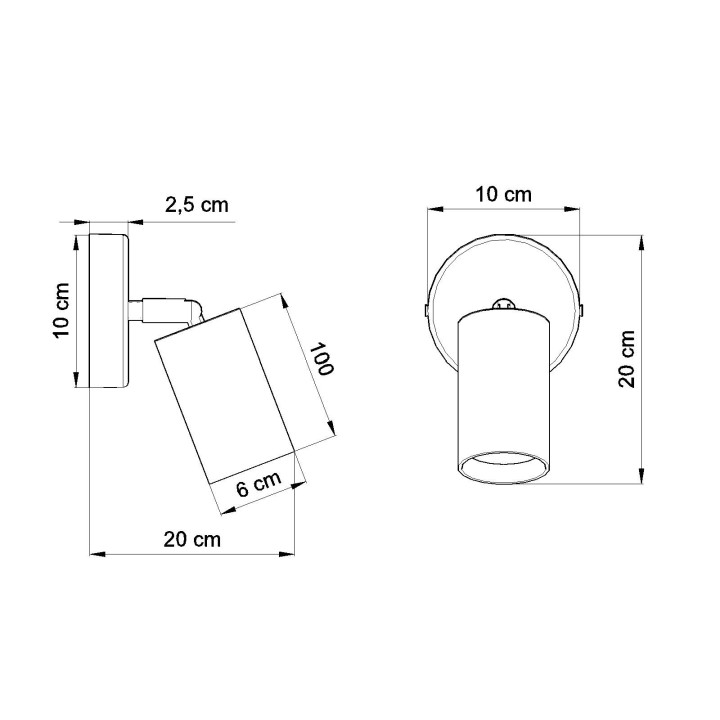 Plafon Sollux Ligthing Blake, 12cm, štvorcová, GU10 1x40W, čierna