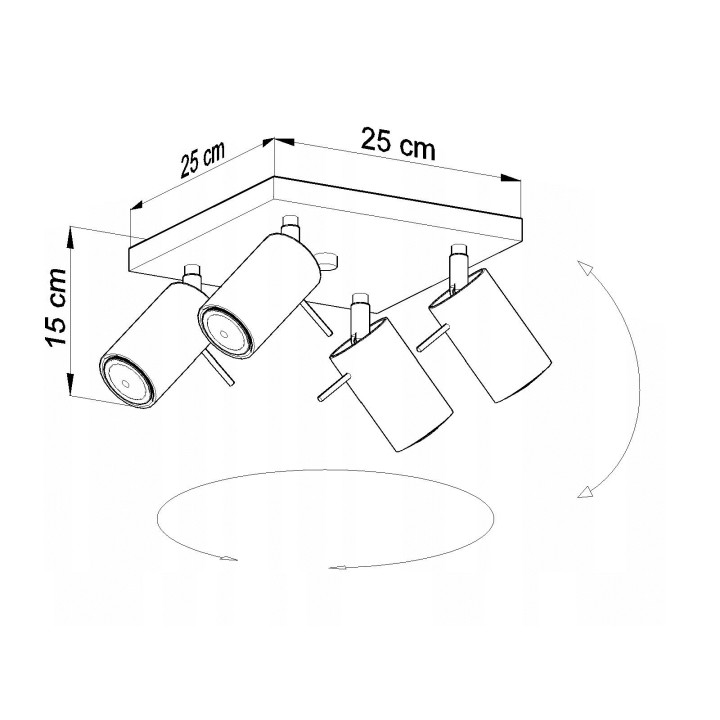 Plafon Sollux Ligthing Ring 3, 8x45cm, 3xGU10 LED 6W, chróm
