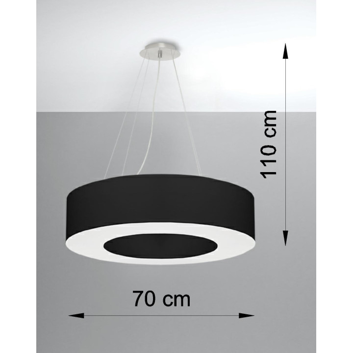 Żyrandol Sollux Ligthing Saturno 70, okrúhly, 70x70cm, E27 5x60W, biely