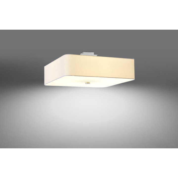 Plafon Sollux Ligthing Lokko 1, štvorcová, 45x45cm, E27 5x60W, biely
