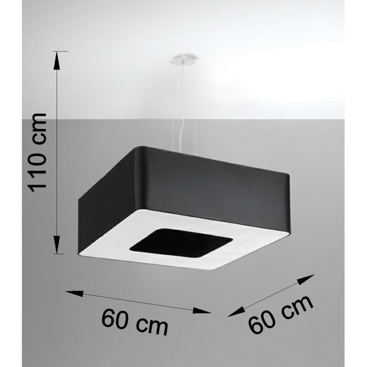 Żyrandol Sollux Ligthing Urano 60, štvorcová, 60x60cm, E27 8x60W, biely