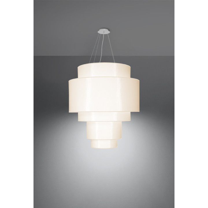 Żyrandol Sollux Ligthing Reflexion 50, okrúhly, 50x50cm, E27 5x60W, biely
