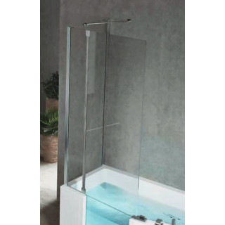 Vaňová zástena Iris Comby, výška 86x150 cm, ľavé, profil chróm, sklo číre