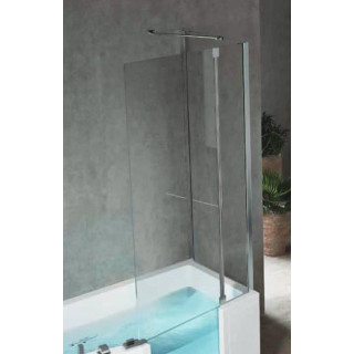Vaňová zástena Iris Comby 2 80x150 cm, ľavé, profil chróm, sklo číre mocowany do stieny (2 elementy) + Fixe 70