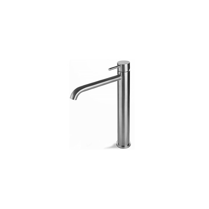 Umyvadlová batéria Vema Tiber Steel, na postavení, výška 166mm, výtokové rameno 145mm, bez zátky, nerez inox