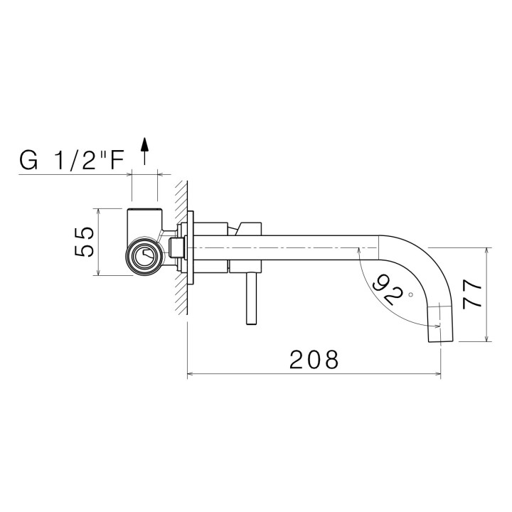 Bidetová batéria Vema Tiber Steel, na postavení, výška 151mm, výtokové rameno 110mm, zátka automatický, nerez inox