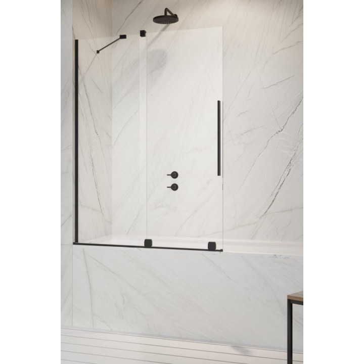 Vaňová zástena Radaway Furo Gold PND II, pravé, sklo číre, 100x150cm, przesuwny, zlatý profil