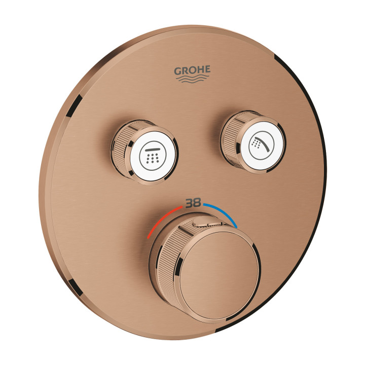 Batéria podomietková Grohe Grohtherm SmartControl termostatická 2-prijímače vody, polished nickel