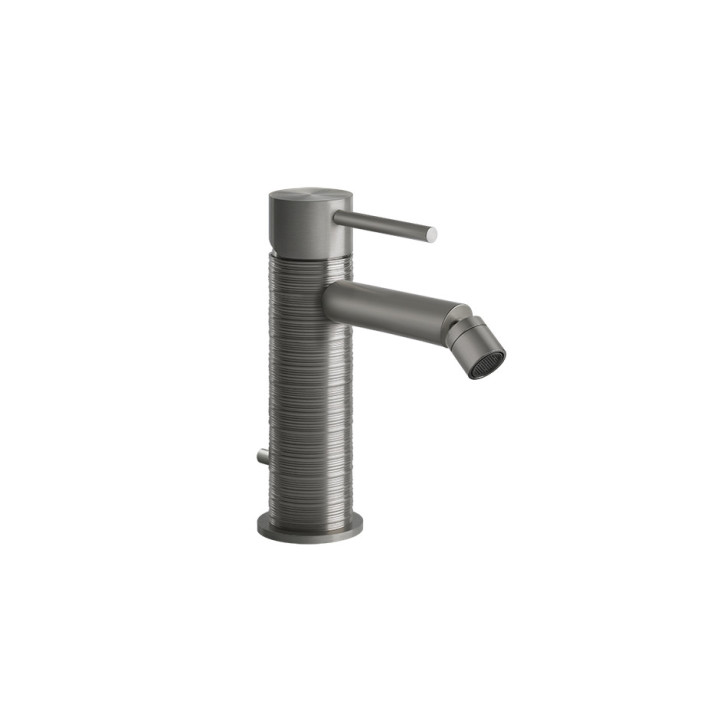 Bidetová batéria Gessi Flessa, na postavení, výška 159mm, zátka automatický, brúsená oceľ