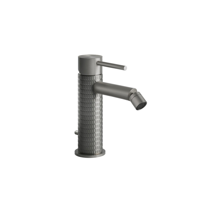 Bidetová batéria Gessi Intreccio, na postavení, výška 159mm, zátka automatický, brúsená oceľ