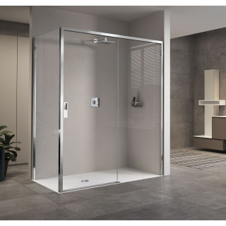 Dverí sprchové ľavé Novellini Opera 2P 97-101x200cm sklo číre, profil chróm - sanitbuy.pl