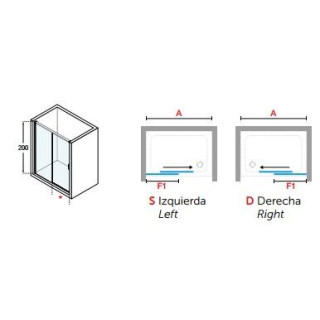 Dverí sprchové ľavé Novellini Opera 2PH s pevnou stenou 87-90x200cm sklo číre, profil chróm- sanitbuy.pl