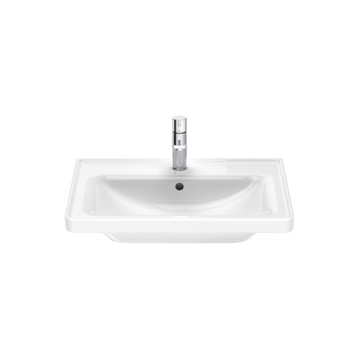Umývadlo závesné/nábytková Duravit D-Neo, 65x48cm, z prepadom, otvor na batériu, biela