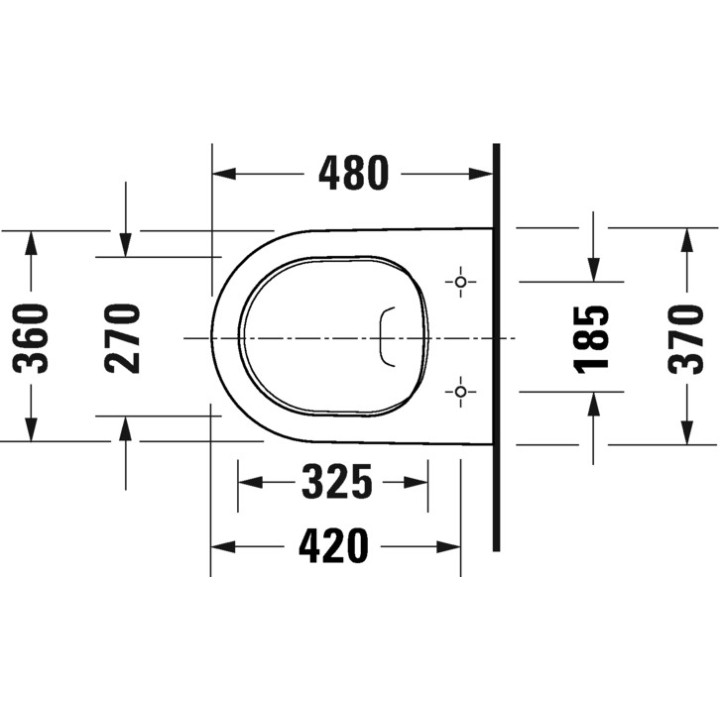 Misa toaletná Závěsná Duravit D-Neo Rimless, 54x37cm, bez rantu spłukującego, 4,5 l, UWL klasa 1, biela