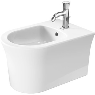 Závesný bidet Duravit D-Neo, 54x37cm, z prepadom, otvor na batériu biely