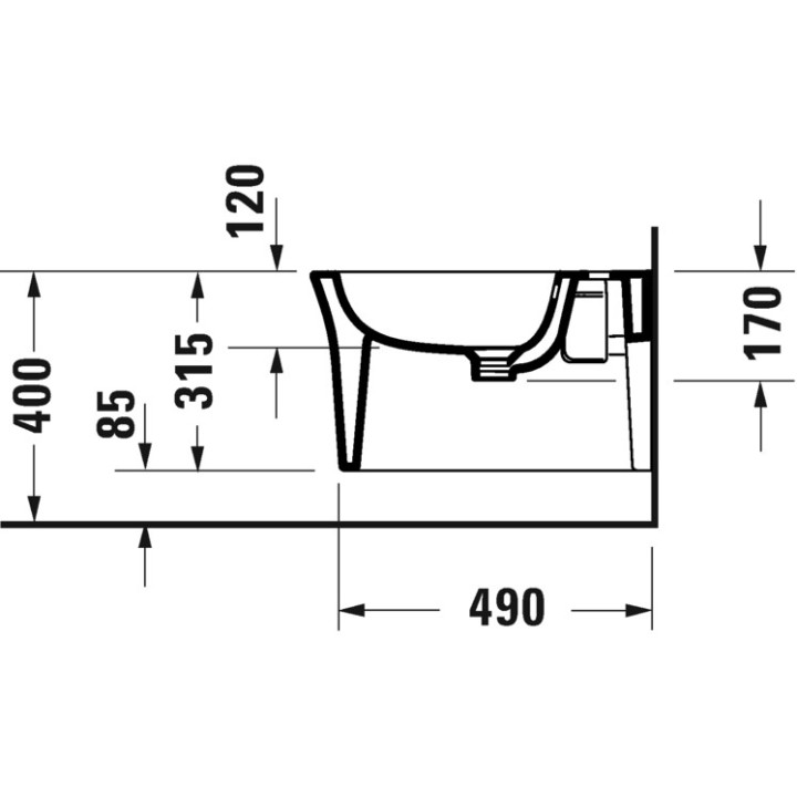 Závesný bidet Duravit D-Neo, 54x37cm, z prepadom, otvor na batériu biely