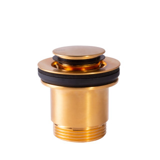 Odtok umývadlový Tres, click-clack, 63mm, 24-K zlato matowe