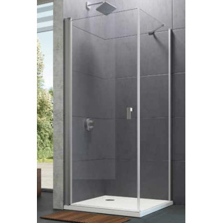 Krídlové dvere Huppe Design pure 4-uholník, 800mm, lietacie, uniwersalne, Anti-Plaque, profil chróm eloxal