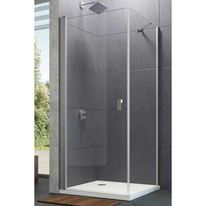Krídlové dvere Huppe Design pure 4-uholník, 800mm, lietacie, uniwersalne, Anti-Plaque, profil chróm eloxal