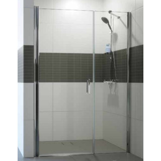 Krídlové dvere do niky Huppe Classic 2 4-uholník, 1200x1900mm, z stałym fragmentem, uniwersalne, Anti-Plaque, profil chróm/strie