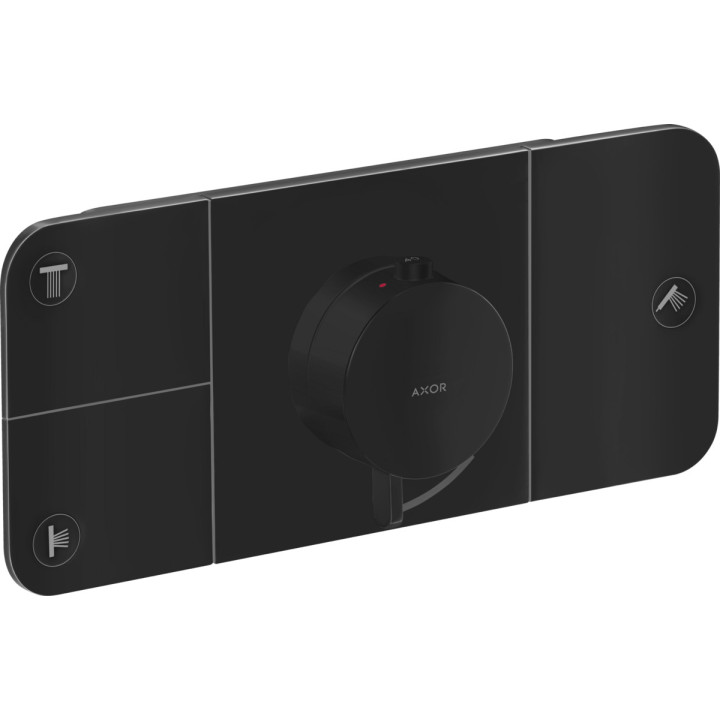 Modul s termostatom Axor One, podomietkový, 3 prijímače vody, vrchná sada, čierna matnéný