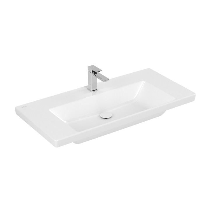 Umývadlo nábytkové Villeroy & Boch Subway 3.0, 130x47cm, z prepadom, otvor na armatúru, Weiss Alpin