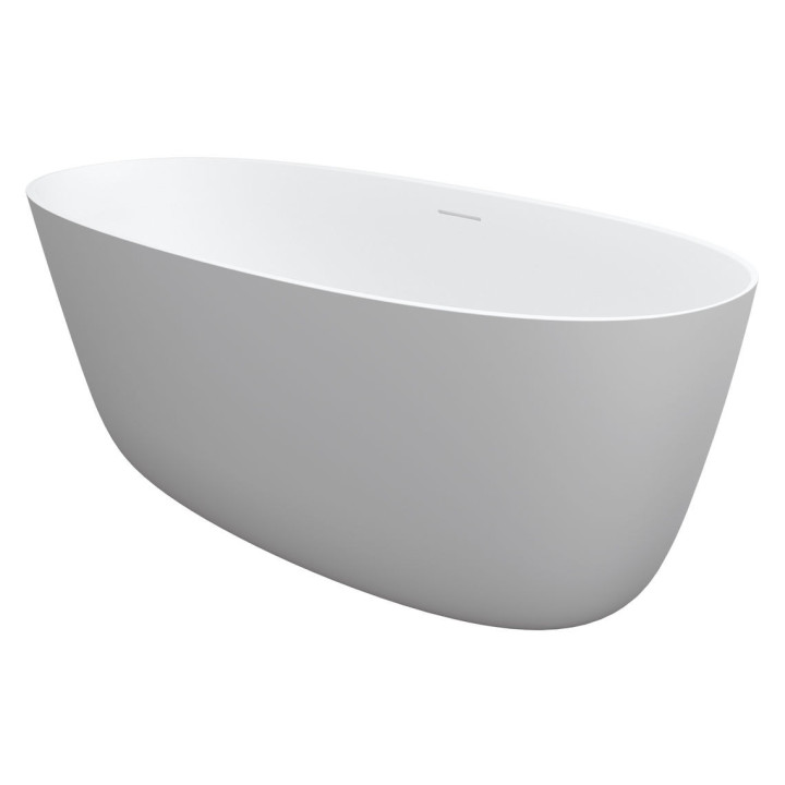 Vaňa voľne stojaca Riho Oval, 160x72cm, Solid Surface, biela