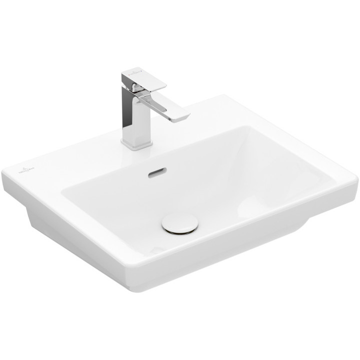 Umývadlo nábytkové Villeroy & Boch Subway 3.0, 60x47cm, z prepadom, otvor na armatúru, Weiss Alpin